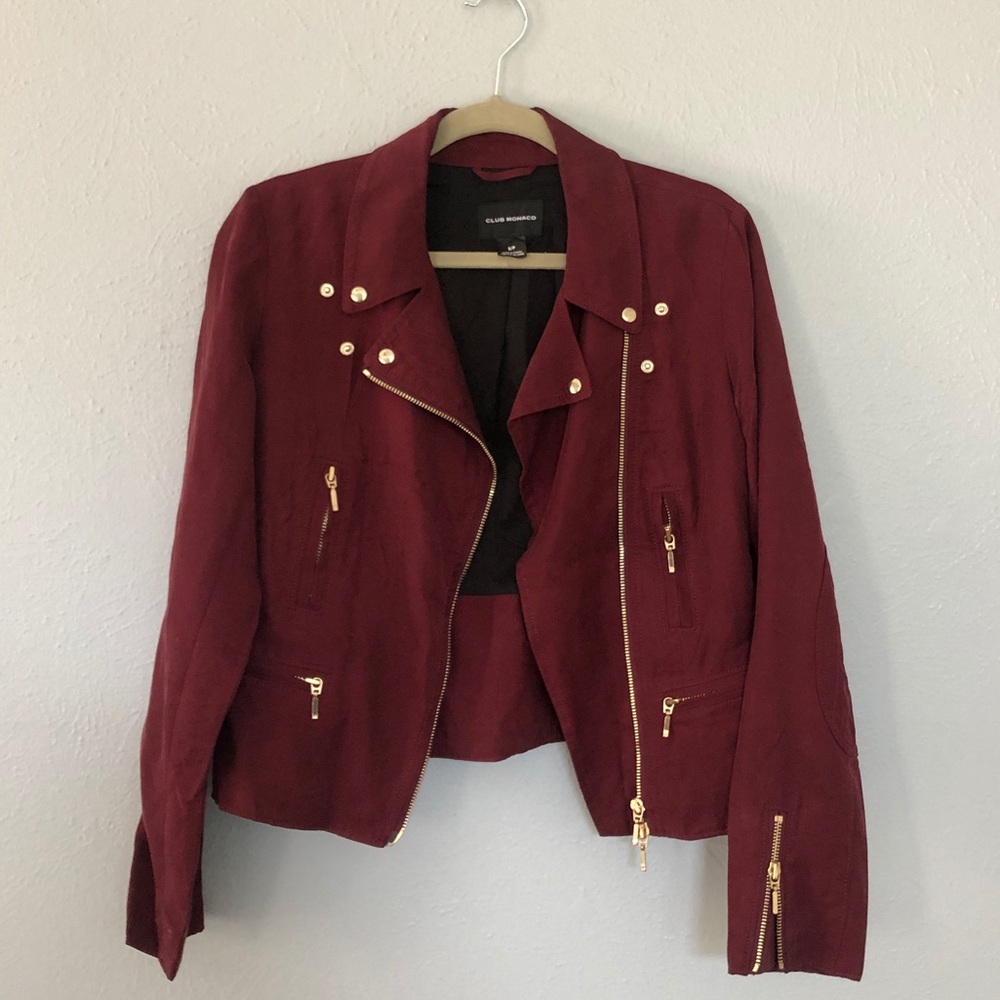 Maroon Moto Jacket